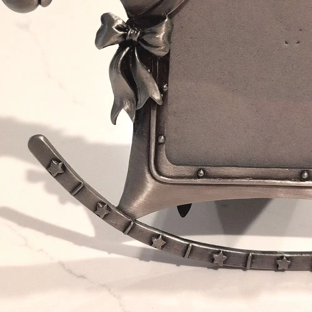 Silver Rocking Horse Picture Frame Holds 3